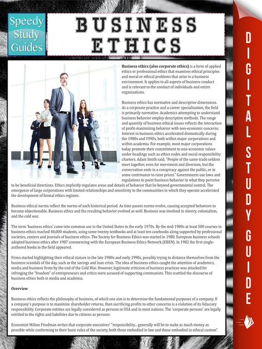 Title details for Business Ethics by Speedy Pubishing - Available